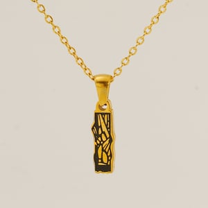 1 Piece Classic Bark Grain Unique Letter I Stainless Steel  Gold Color Unisex Pendant Necklaces h5 